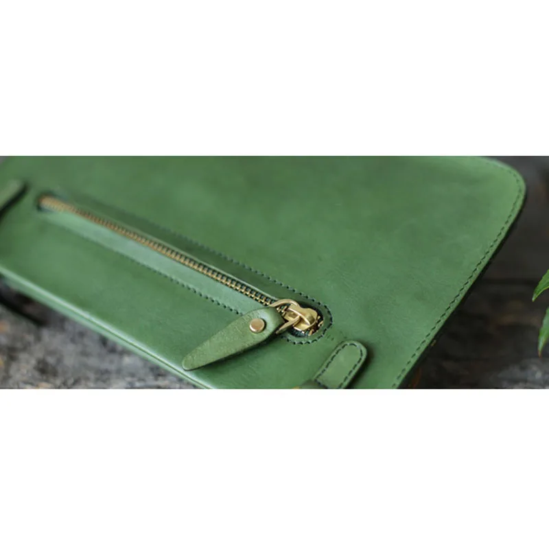 AETOO Original handmade leather retro Sen small bag Messenger bag female bag Korean version flip multi-layer envelope bag