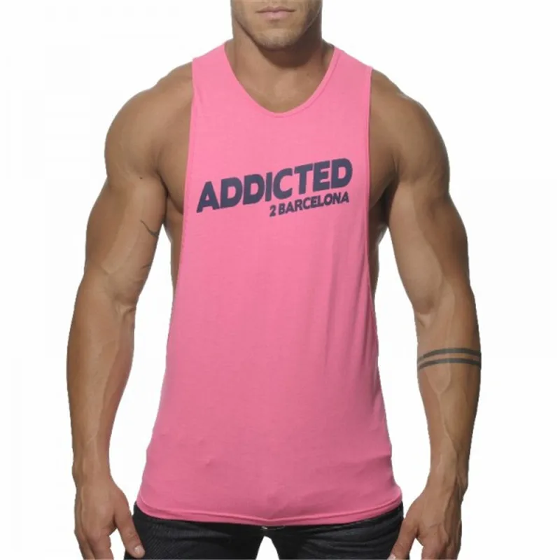 Men Vivid gymshark clothing fashion stringer Tank Tops Low Cut Armholes