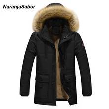 NaranjaSabor Новинка зимы Для мужчин толстые пальто Для мужчин s куртки парки для мальчиков, верхняя одежда, пальто с капюшоном Для мужчин s брендовая одежда 5XL