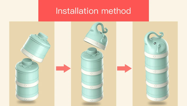 Детское молоко порошок коробка для хранения еды снэк-бокс 3 слоя портативный младенческий молочный порошок контейнер