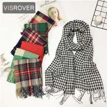 VISROVER, 30 цветов, Осень-зима, унисекс, детский клетчатый акриловый тканый шарф, детский шарф, теплый шарф для шеи, тканые шарфы