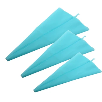 

3pcs/set Reusable Silicone Reusable Cake Icing Piping Cream Bag Fondant Decorating Supplies Baking Tools S M L