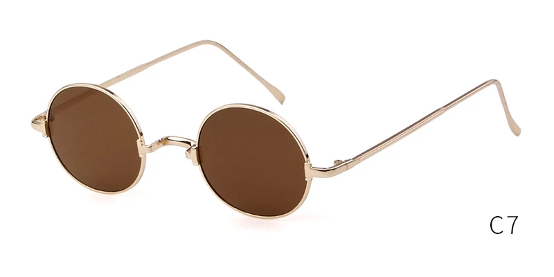 STORY Ретро Круглые Солнцезащитные очки для женщин и мужчин Роскошные брендовые дизайнерские винтажные индивидуальные маленькие оправы очков S128U - Цвет линз: C7