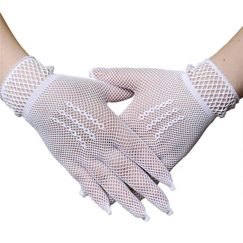  Ladies Girls Neon Sexy Short Fingerless Fishnet Lace High Elasticity Gloves Hand Gloves guantes eldiven handschoenen 40FE1411