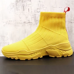 Men Fashion Sock Shoes Autumn Spring Mesh Shoes Male High Top Botas Hombre Men Leisure Yellow Hip-hop Boots D50 Men Fashion Sock Shoes Autumn Spring Mesh Shoes Male High Top Botas Hombre Men Leisure Yellow Hip-hop Boots D50