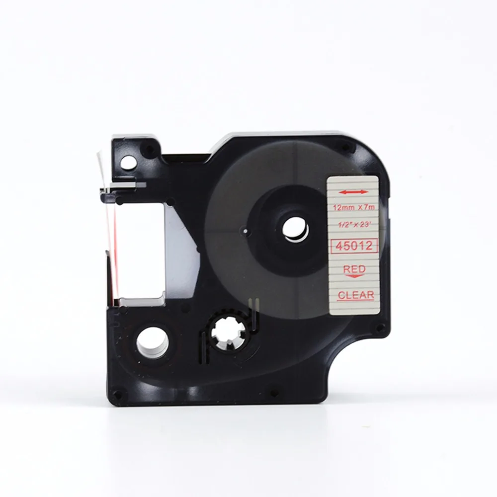 Well sale DYMO 45012 red on clear 12mm plastic label printer tape | Компьютеры и офис