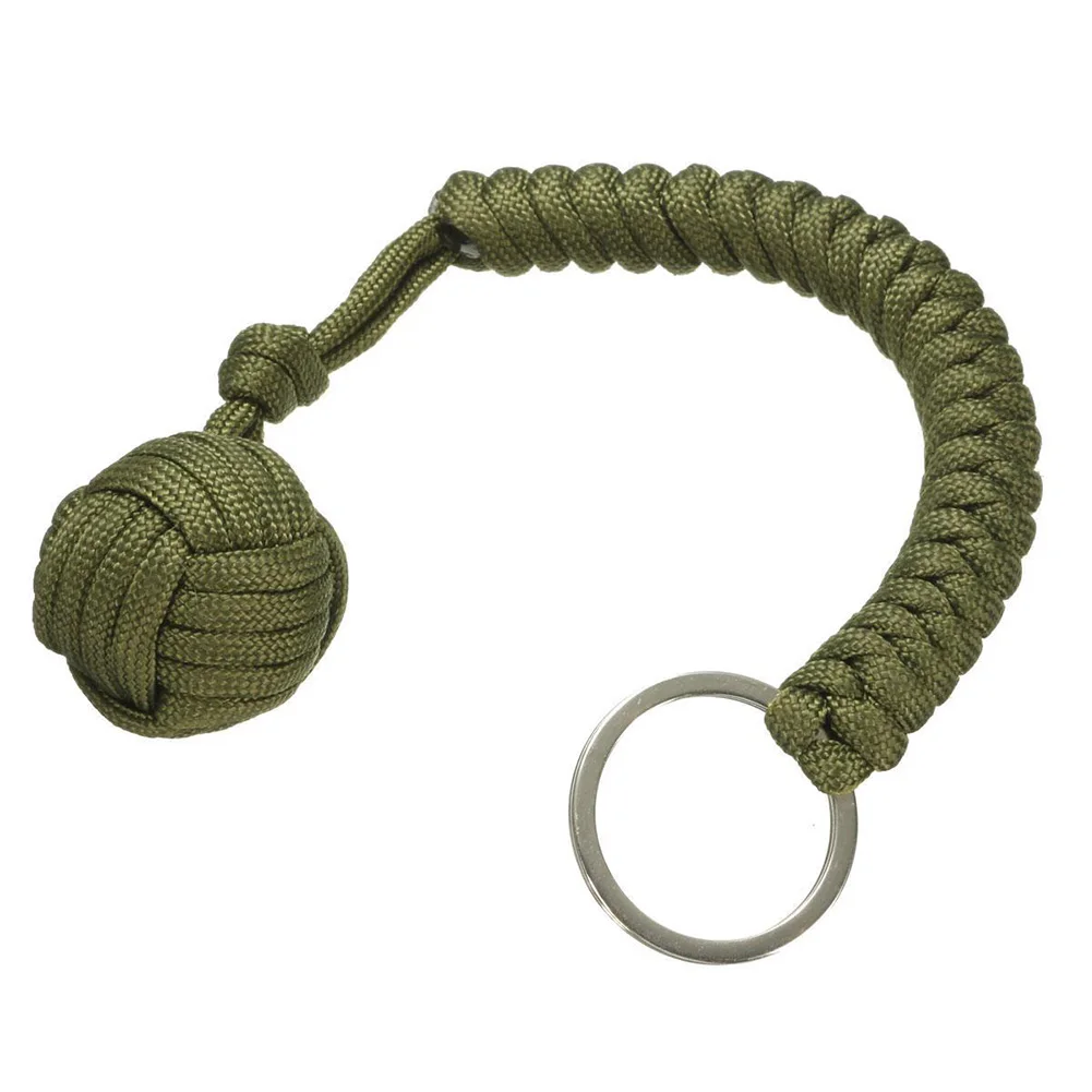 Self Defense Keychain Chain Keyring 550 Steel Ball Survivalin Paracord