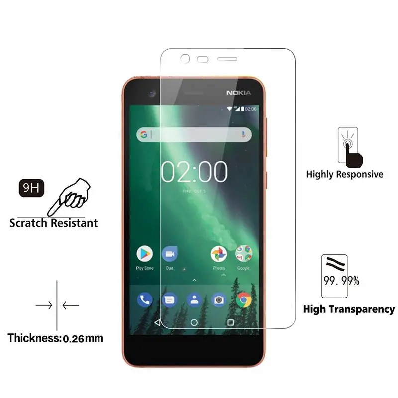 Защитное стекло для Nokia 1, 2, закаленное стекло для Nokia 1, 2, стекло для Nokia1, Nokia2 TA-1047 TA-1056, Защитная пленка для телефона