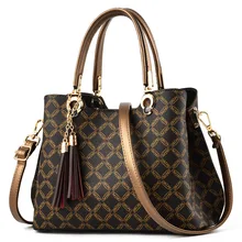 Винтажная женская кожаная сумка, модные сумки-мессенджеры, Женская клетчатая сумка на плечо, женские повседневные сумки, роскошные сумки