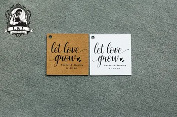 

#36 200 pcs 5x5cm square kraft/white paper label wedding favor tags attend a wedding Label customization