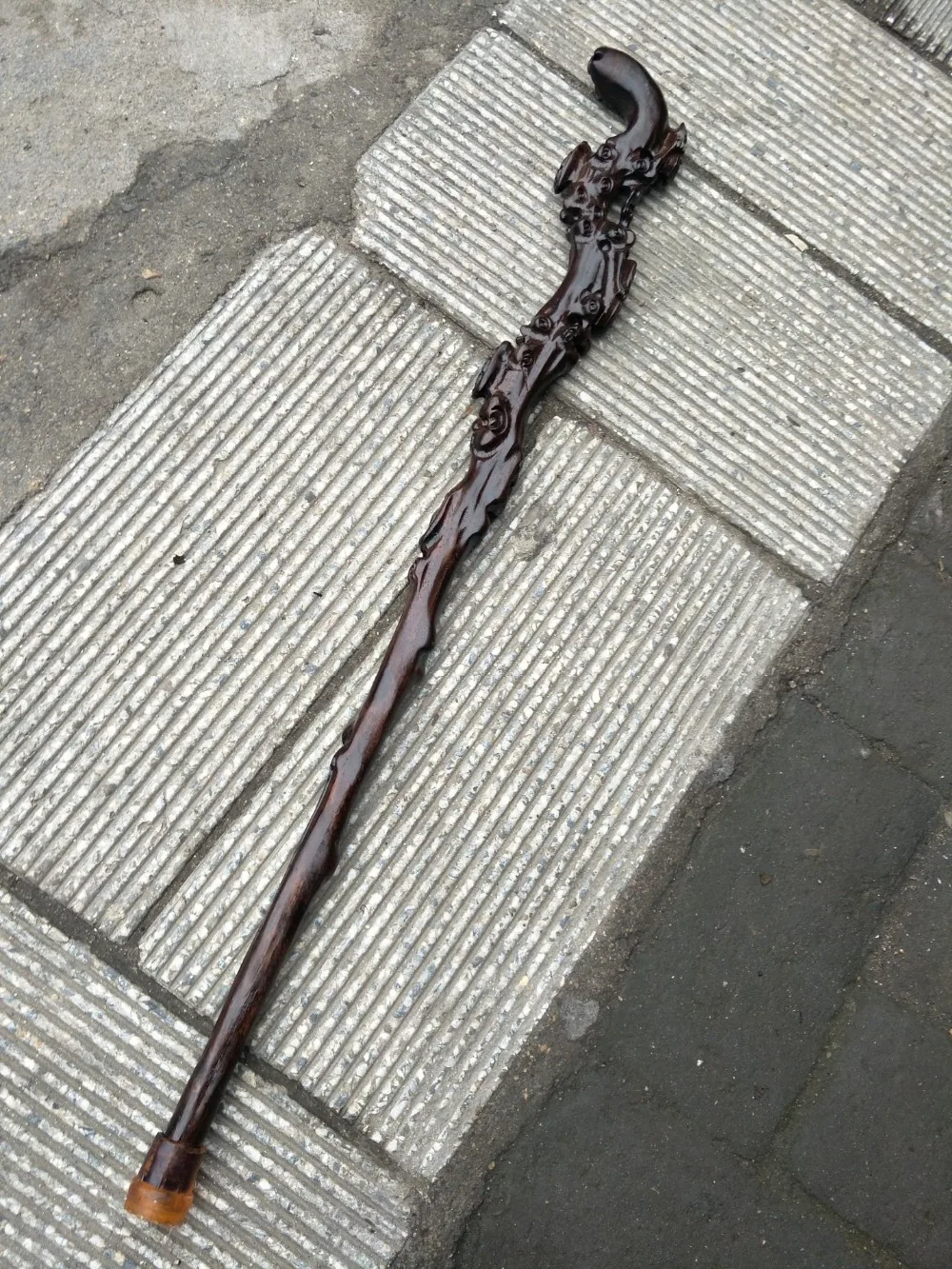 

Rare Old Chinese old Ancient wood cane \walking stick,Ganoderma lucidum,exquisite designs,Hand-carved,Free shipping