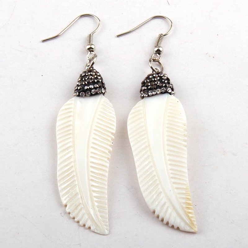 Free shipping Fashion Shell Leaf Clay Women Earring | Украшения и аксессуары