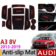 Противоскользящие ворота Слот коврик резиновая подставка для Audi A3 8V 2013 S3 RS3 RS 3 S линии аксессуары наклейки