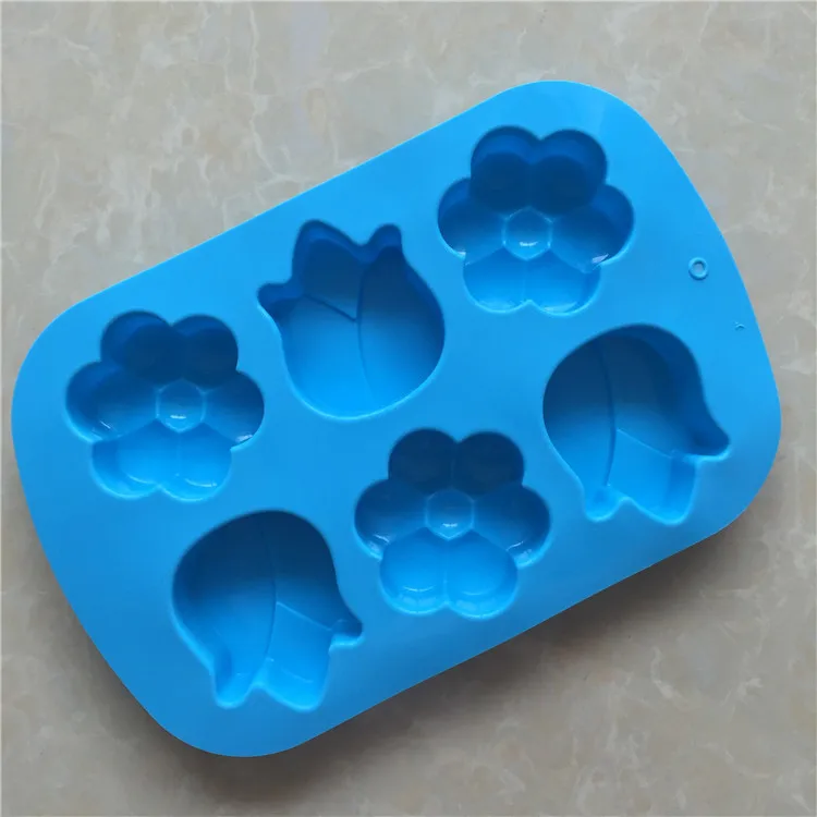 Six Flower Shape Soap Making Mould silicone cake tulip Gardenia handmade soap Silicone Mold