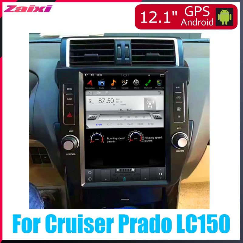 

ZaiXi 12.1" Vertical screen android car gps multimedia video radio player in dash for Toyota Land Cruiser Prado LC150 2014~2017