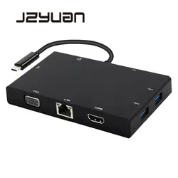 Док-станция для ноутбука 8 в 1 USB C Thunderbolt 3 адаптер для Macbook USB C к HDMI VGA PD RJ45 Ethernet Аудио USB 3,0 Dongle