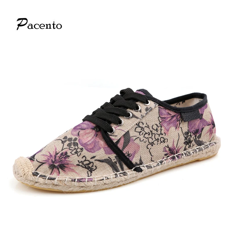 2016 PACENTO Novedades Hombre y Zapatos de Lona de Las Mujeres Planas Alpargata Ligero Frío Hombre