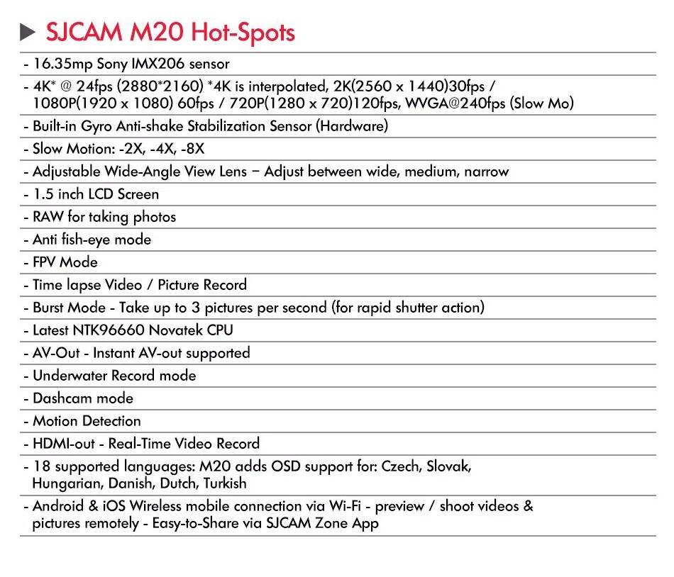 SJCAM M20/M20 Air Мини спортивная экшн-Камера Подводная 4K Wifi гироскоп мини видеокамера 16MP водонепроницаемый SJCam Спорт DV рекордер