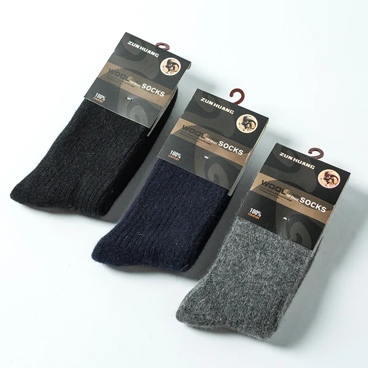 6 pairs/lot Mens Winter Striped Warm Thick Wool Socks Cotton Mixture