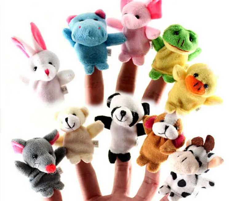 10 шт. милые Мультяшные биологические животные пальчиковые куклы мягкие игрушки для детей Детские куклы для мальчиков и девочек пальчиковые куклы