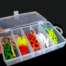 5pcs/lot Fishing Lure Frog Artificial Bait Fishing Tackle China Soft Lures Box Set