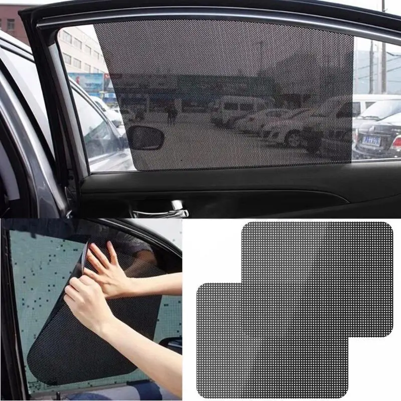 

2Pcs Car Rear Window Side Sun Shade Cover Block Static Cling Visor Shield Screen Sticker Car Sun Shades Film Protection Window