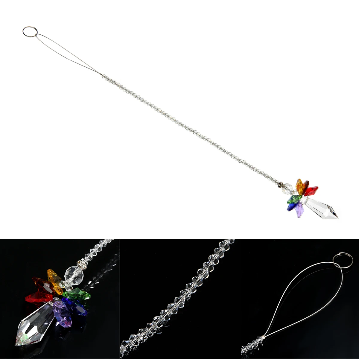 New Rainbow Crystal Guardian Angel Sun Catcher Car Charm Key Car Home Pendant Decor