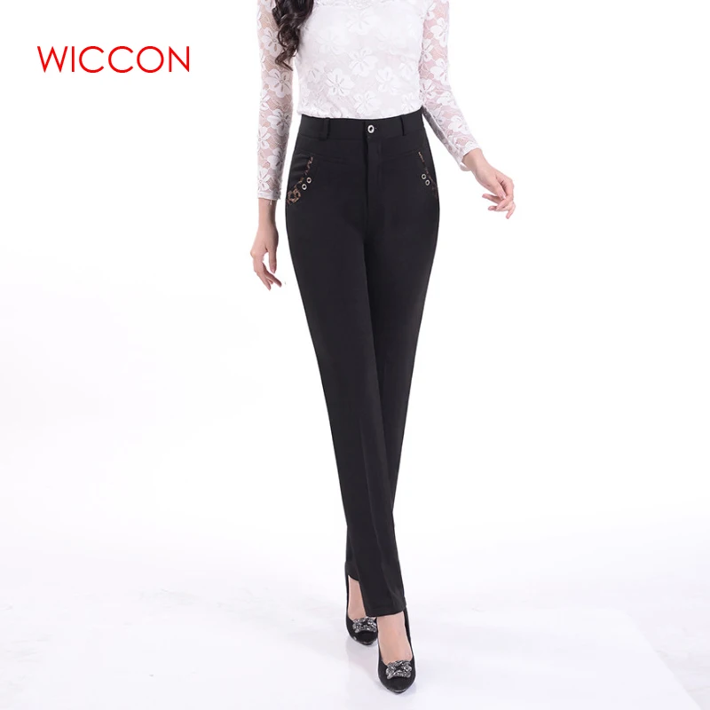 Spring Autumn Fashion Women Plus Size Trousers Elastic High Waist Pants Clothes Straight OL Office Formal Trousers Lady Pants Pants