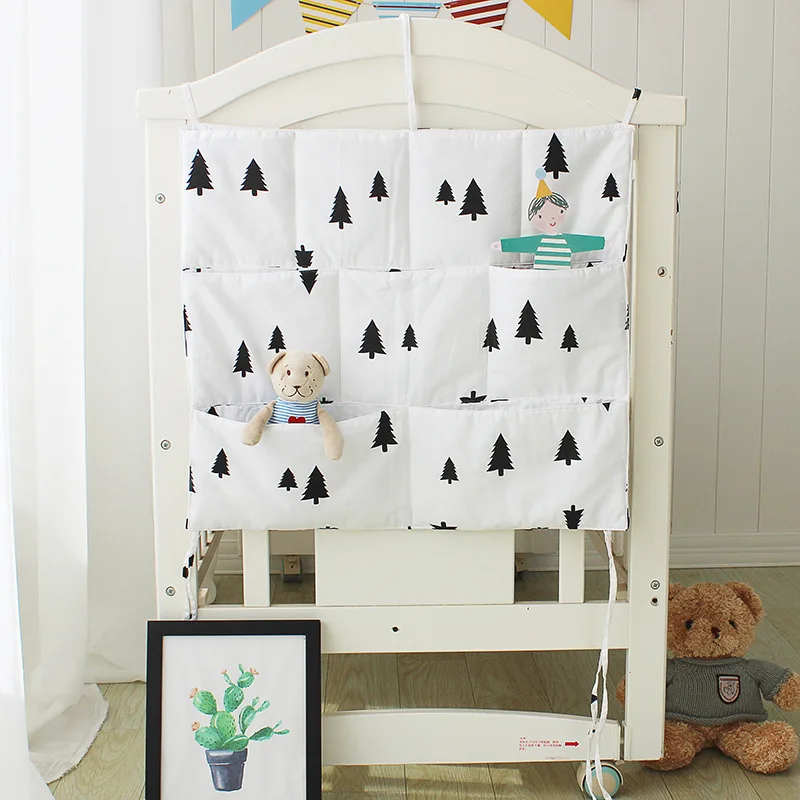 6050cm Baby Bed Bumpers Bedside Storage Hanging Bag Multifunctional Cot Pocket Diaper bag (6)