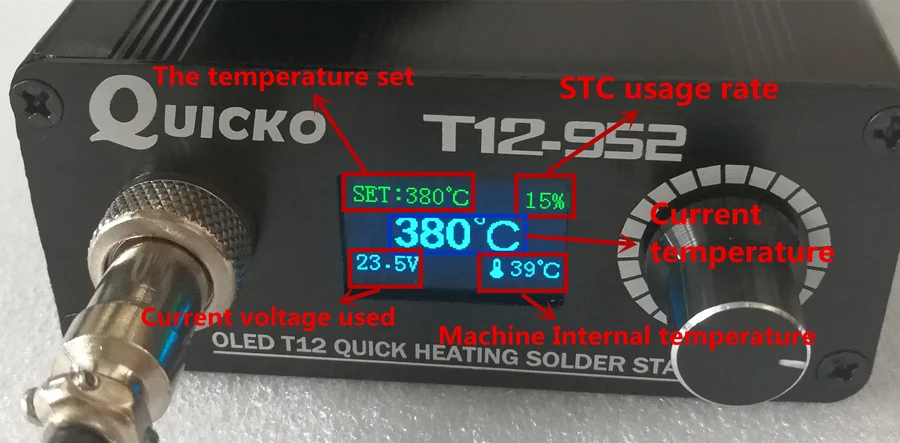 Быстрый нагрев T12 паяльная станция электронный сварочный Утюг новая версия STC T12 OLED цифровой паяльник T12-952 QUICKO