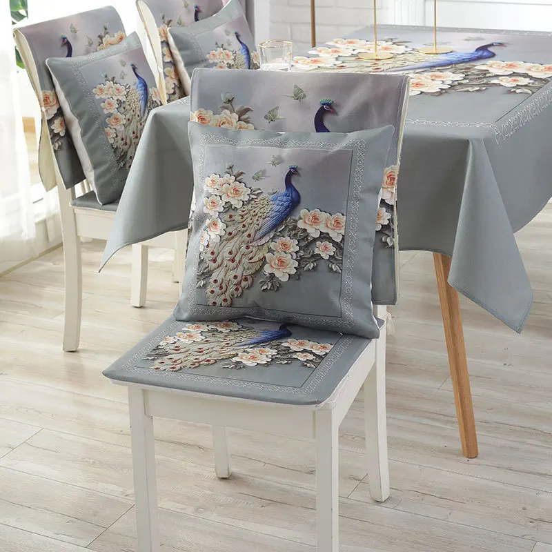 Proud Rose Waterproof Linen Table Cloth Cartoon Table Cover Chair Set Pillowcase Cover Towel European Tablecloths Chair Cushion