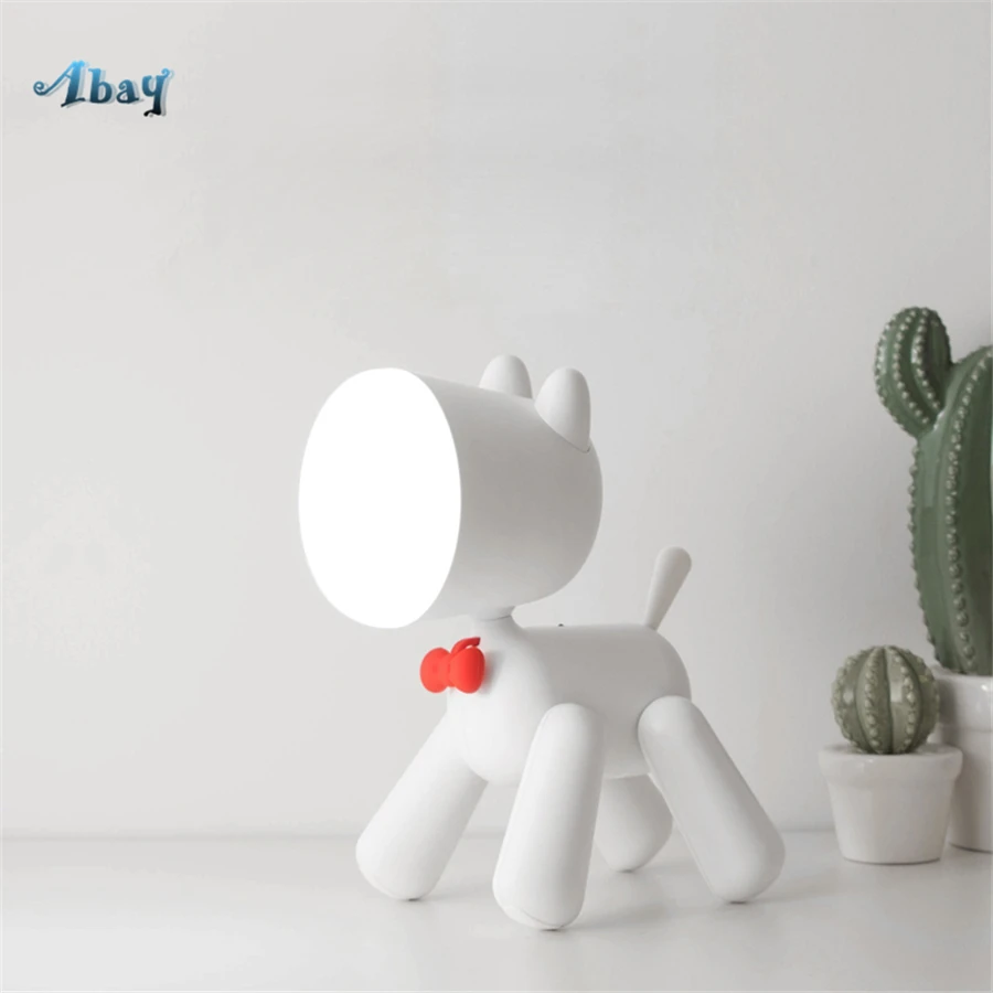 

Cartoon Children Room Night Light Usb Charging Puppy Portable Office Decoration Desk Led Night Light Kids Holiday Gift Bed Lamp