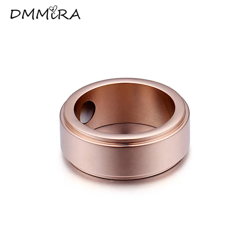 New Arrival Fashion Women Trend Balck Rings Rose Gold Titanium