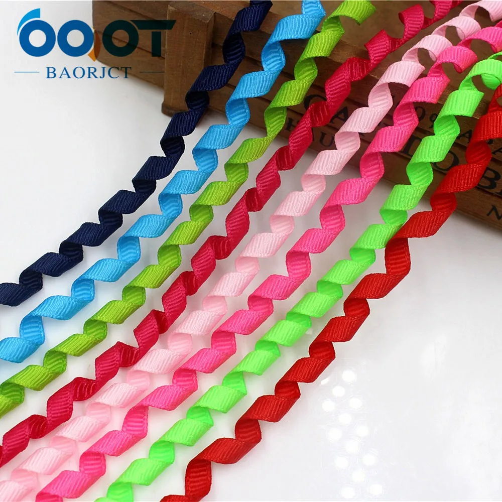 

OOOT BAORJCT 178252 6mm Solid color Grosgrain Curly Ribbon For Hairpin Headwear Frizzle Ribbons For Crafts 10pcs/lot