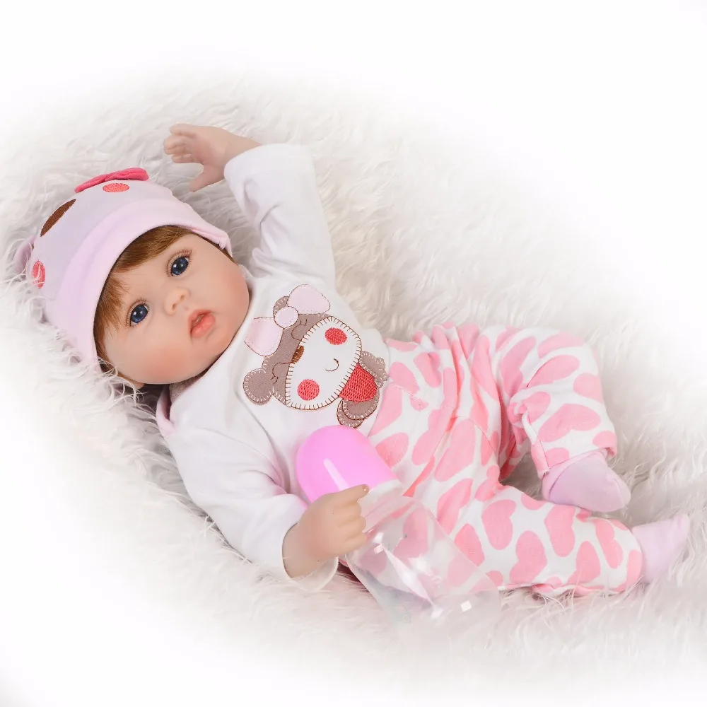 43 см силикон + Мягкая тканевая Кукла Reborn Baby Dolls живая Реалистичная Boneca Одежда для