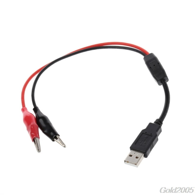 

Copper Alligator Clips with Wire Male USB Connector Test Leads Crocodile Clamp G08 Drop ship