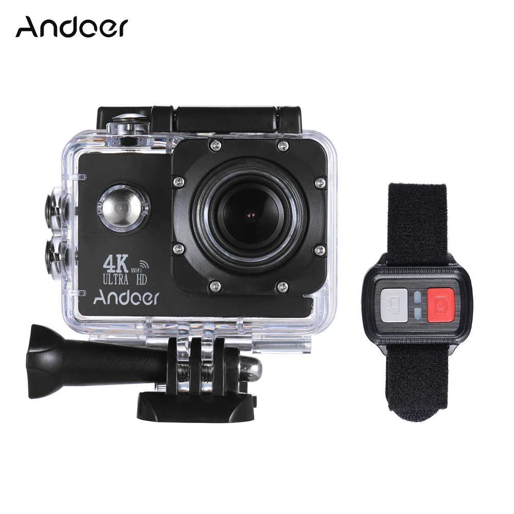Экшн камера Andoer AN4000 4K 16 Мп Wi Fi 1080P 2 дюймовый ЖК экран широкоугольный объектив