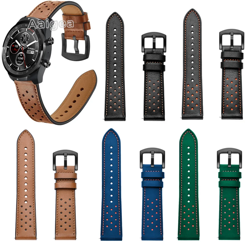 

New Fashion Leather Watch Band Strap for Ticwatch Pro S2 E2 Replacement Accessories Wrist band strap 22mm Leather Bracelet Belt