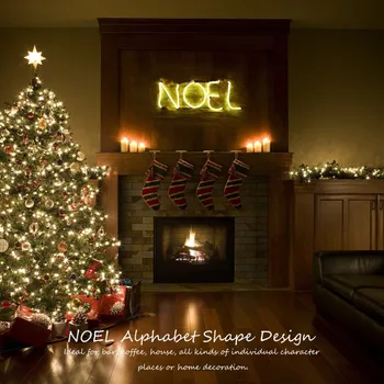 

ICOCO Neon Sign Light NOEL Alphabet Shape Design Room Wall Decorations Home Love Ornament Coffee Bar Mural Crafts