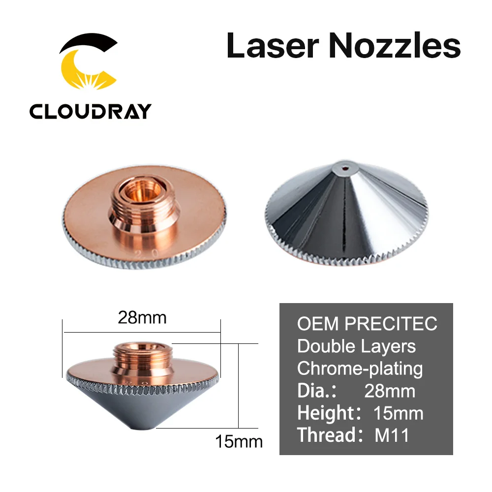 

Precitec Nozzle 1.0-4.0HD Double Layers Chrome-plating P0591-571-00001 for Precitec FIBER Laser Cutting Head