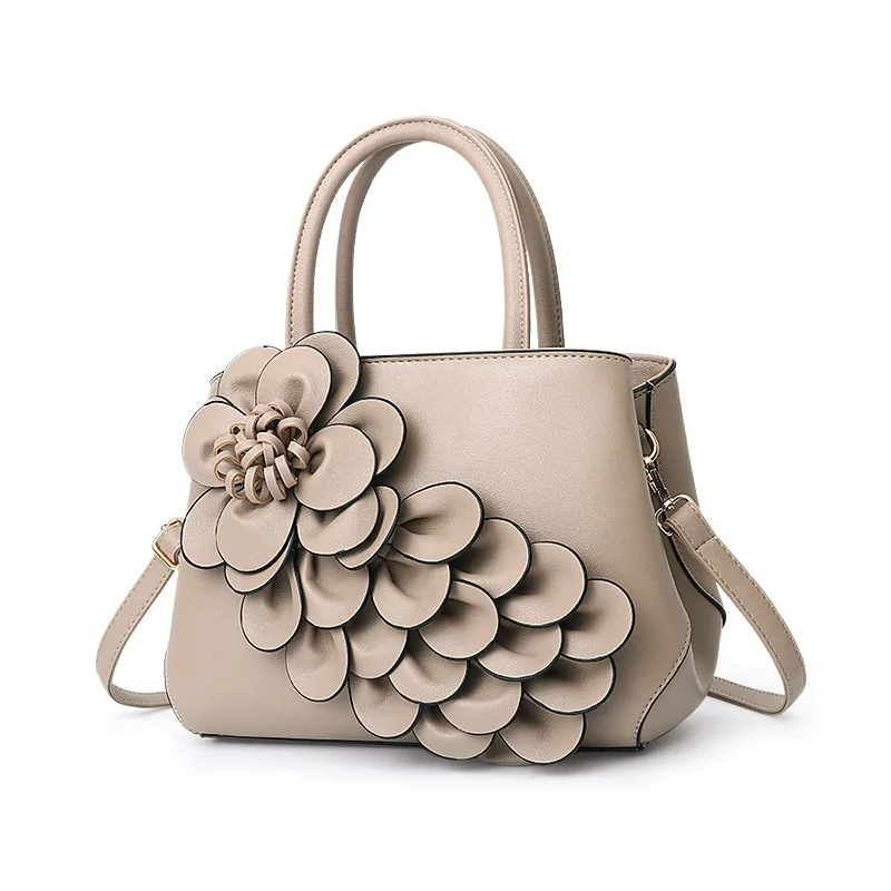 

Ladies Floral Handbags Women Leather Handbag Black Shoulder Bag Large Capacity Crossbody Bag for Girls Purse and Handbag 2019