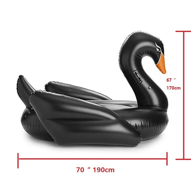 190cm Giant Black Swan Pool Float 5 
