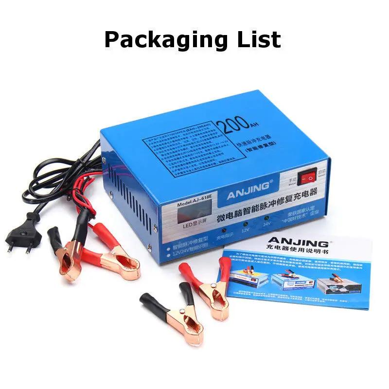12v/24v LED Car Motorcycle Lead-acid Battery Power Charger Intelligent Pulse Repair