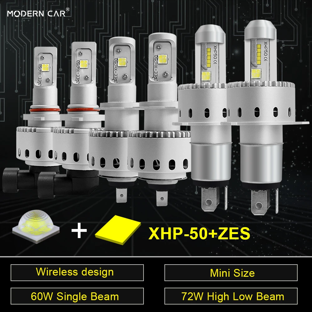 MODERN CAR XHP50 ZES mini size auto headlight H1 H7 H4 H11 led bulbs wireless design 12v headlamp light for 24v trucks | Автомобили и