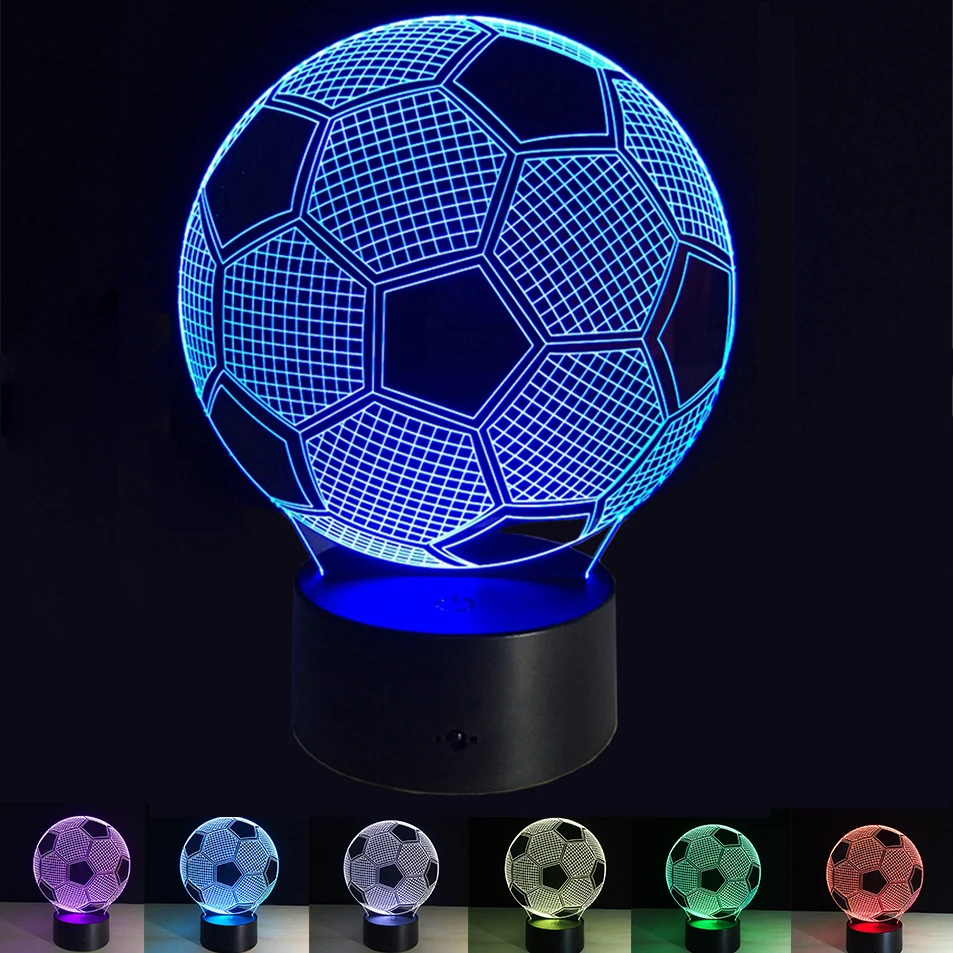 3D USB Football Led Night Light 7 Colors Changing Night lamp acrylic ...