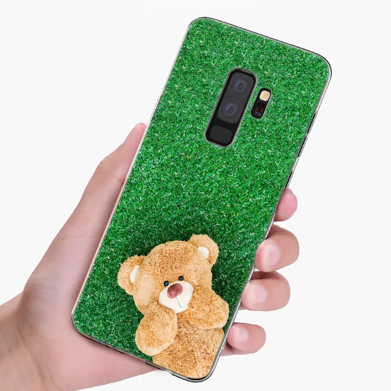 Милый подарок мягкий силиконовый чехол с мишкой Тедди для Samsung Galaxy S10 S9 S8 Plus S7 Edge A6