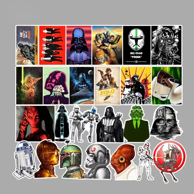

50 pcs Star Wars graffiti stickers Automobile PVC waterproof sticker DIY Refrigerator Computer Bicycle Decoration Sticker