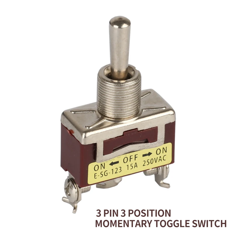 toggle switch 15A 250VAC 3 position files pin screw momentary handle knob ON OFF mini | Обустройство дома