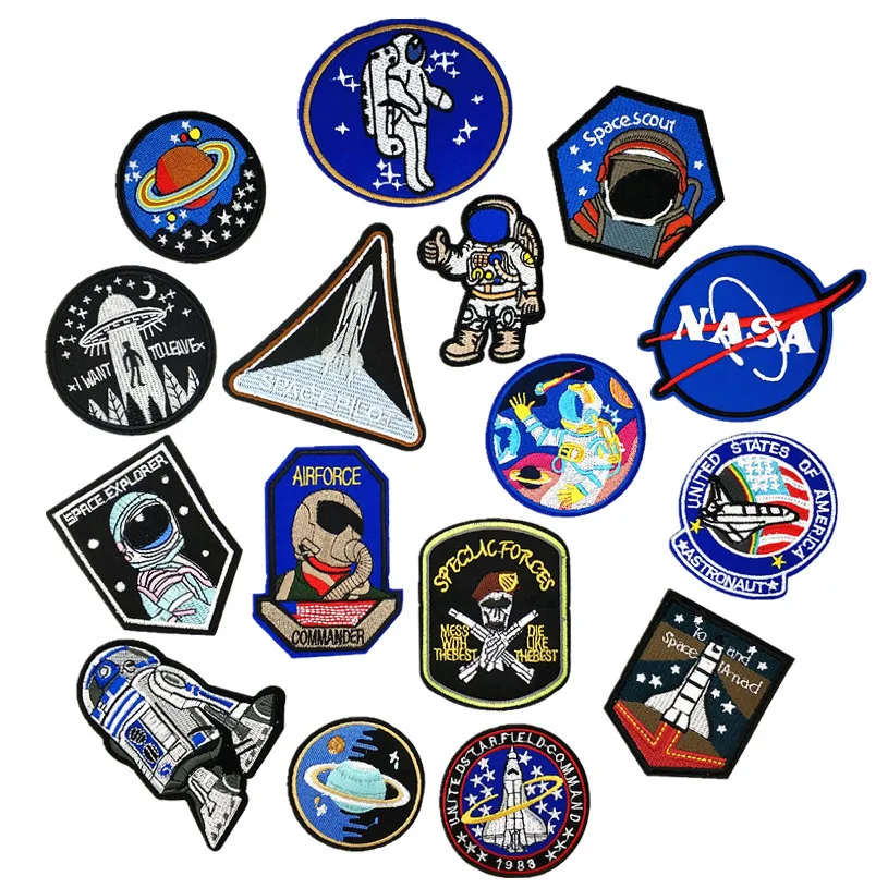 

Spaceship Astronaut Cosmonaut Space Pilot Embroidery Patch Applique Sewing Accessories Badge Stickers Iron On Patch For Clothing