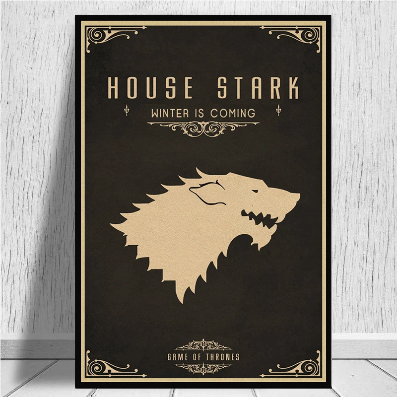 Game Of Thrones Movie TV Vintage Kraft Paper Poster Bar Cafe Home Decor Painting Wall Sticker